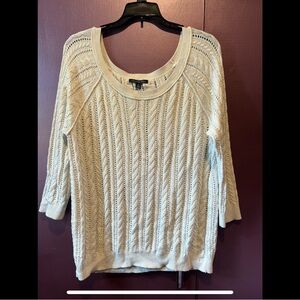 American Eagle Cream 3/4” sleeve sweater